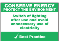 Conserve lighting sign.