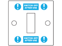 'Switch Off After Use' Light Switch Labels
