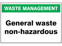 General waste non-hazardous sign.
