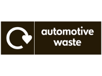 Automotive waste WRAP recycling signs
