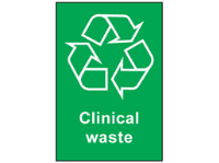 Clinical waste recycling sign.