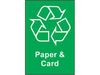 Paper and card recycling sign.