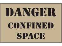 Danger confined space heavy duty stencil