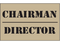 Chairman, director heavy duty stencil