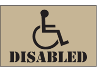 Disabled (logo and text) heavy duty stencil
