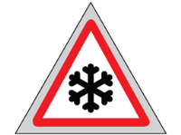 Ice roll up road sign