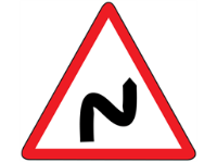 Double bend first to the right sign