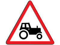 Farm machinery route ahead sign