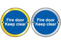 Fire door keep clear symbol door sign.