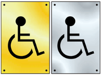 Disabled symbol door sign.