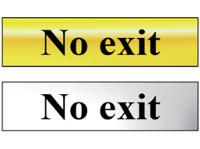 No exit metal doorplate