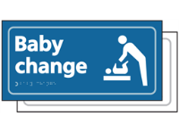 Baby changing room sign.