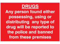 Drugs possession sign