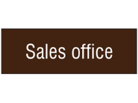 Sales office, engraved sign.