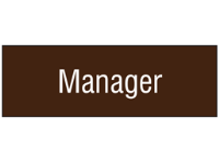 Manager, engraved sign.
