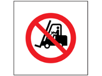 No fork lift trucks symbol safety sign.