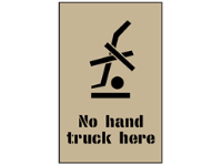 No hand truck here stencil
