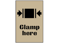 Clamp here stencil