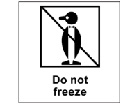 Do not freeze heavy duty packaging label
