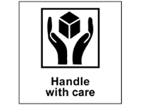Handle with care heavy duty packaging label