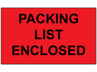 Packing list enclosed labels