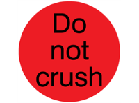 Do not crush packaging label
