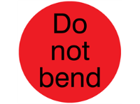 Do not bend packaging label