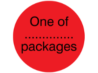 One of....packages packaging label