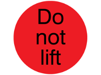 Do not lift packaging label