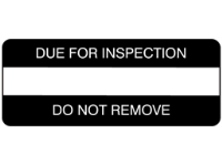 Due for inspection, Do not remove label