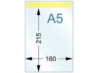 Document pocket, A5 vertical, with magnetic fixing