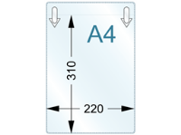 Document pocket, A4 vertical, with clip attachments