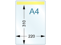 Document pocket, A4 vertical, with magnetic fixing