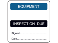 Equipment, inspection due combination label.