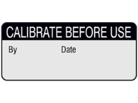 Calibrate before use aluminium foil labels.