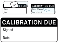 Calibration due write and seal labels.