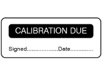 Calibration due label