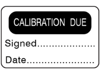 Calibration due label