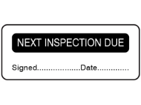 Next inspection due label
