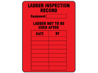 Ladder inspection record label