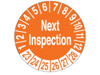 Next inspection due month and year label