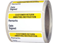 Customer return, Awaiting instruction quality assurance label