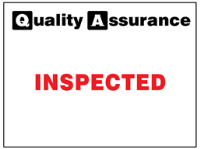 Inspected quality assurance label.