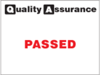 Passed quality assurance label.
