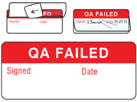 QA failed write and seal labels.