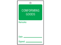 Conforming goods tag