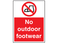 No outdoor footwear sign.