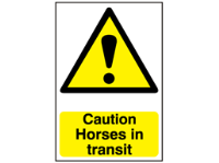 Caution Horses in transit safety sign.