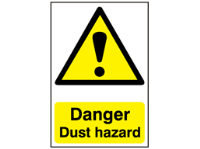 Danger, Dust hazard safety sign.