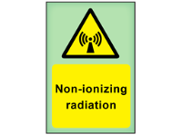 Non-ionizing radiation photoluminescent safety sign